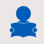 Learning and development icon - a person holding a book