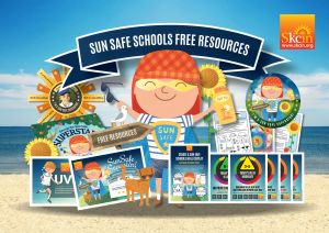 a montage of some of the sun safe school materials