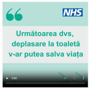 NHS logo and the following words in Romanian 
