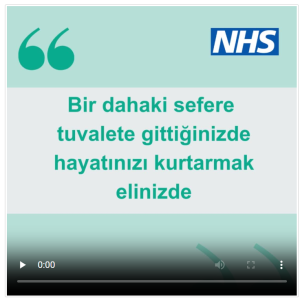 NHS logo and the following words in Turkish: 